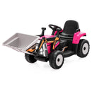 Pink 12V Electric Ride-On Excavator Digger with Remote Control and Digging Bucket