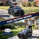 12V Licensed Black Dodge Police Car for Kids Ages 3-6 with Two Seats