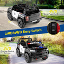 24V All-Terrain Electric Ride-On Toy with Megaphone Siren and Flashing Lights