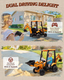 JCB 12V Remote-Controlled 3-in-1 Ride-On Excavator and Bulldozer for Kids