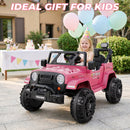12V Electric Pink Ride-On Car for Toddlers with Parental Remote Control
