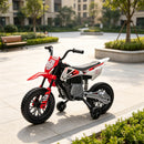 Red 12V Electric Motorcycle for Kids with Training Wheels and Sounds