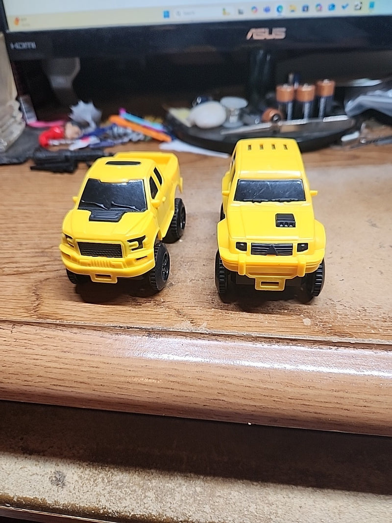 Yellow Battery-Powered Truck and SUV Toy Set of 2, Tested