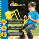 Children's Yellow Ride-On Excavator with 360° Rotating Base