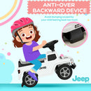 Aosom White Push Car for Kids with Engine Sounds and Horn, Ideal for Ages 1.5 to 3 Years