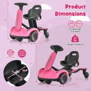 6V Electric Drift Go Kart for Kids with 360° Spin - Pink