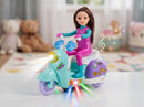 Stylish Doll Riding Scooter Bike Toy for Girls with Music and Flashing Lights