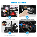 12V Battery-Powered Black Kids Ride-On Truck with Remote Control, MP3, LED Lights, USB, and Cover