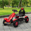 Aosom Red Pedal Go Kart for Kids with Adjustable Seat and Handbrake, Ages 5-12