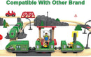 Electric Train Set for Wooden Tracks, Kids' Motorized Toy Train, City Adventure