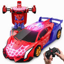 Illuminated Transforming RC Car for Boys Aged 3-12 with Web Hood and Underbody Lights
