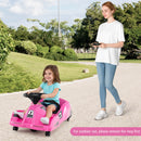Electric Go Kart Pink 12V Ride-On Toy Car with Remote Control and Cleaning Fun