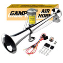 GAMPRO 12V 150dB Chrome Zinc 18-Inch Single Trumpet Air Horn Kit