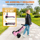 Pink 3-Wheel Electric Scooter for Kids with 150W Motor, Bluetooth, and Light-Up Wheels