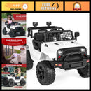 12V Electric Ride-On Car for Kids with Remote, Bluetooth Connectivity, and Lockable Doors