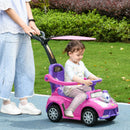Versatile Pink Push and Slide Car with Removable Handle, Music, and Horn