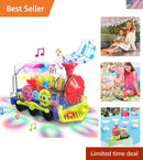 Interactive 360° Rotating Train Toy Featuring Lights and Sounds - Perfect for Children Aged 3 and Up