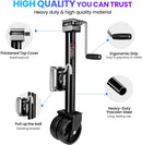 2000 Lbs Dual Wheel Trailer Jack, Compatible with 20-24V Cordless Drills, 12" Lift