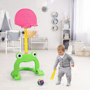 Adjustable 3-in-1 Basketball Hoop Set for Kids with Activity Center and Balls