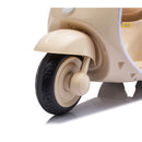 Beige 12V Electric Scooter for Kids 3-6 with Backrest and Bluetooth Music