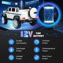 White 12V Electric Ride-On Car for Kids with 3 Speeds, Music, LED Lights, MP3, and Remote Control