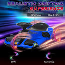 Blue 12V Electric Drifting Go Kart with Gradual Acceleration, Sound, and Illumination