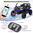 12V Electric Ride-On Truck with Triple Safety Belts and Secure Locking Doors for Kids up to 130 LBS - Black