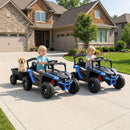 12V Electric Kids UTV with Removable Trailer, Remote Control, 3 Speed Settings, and LED Illumination