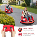 Toddler Bumper Car with Parent Remote Control, 12V Battery Powered, Red