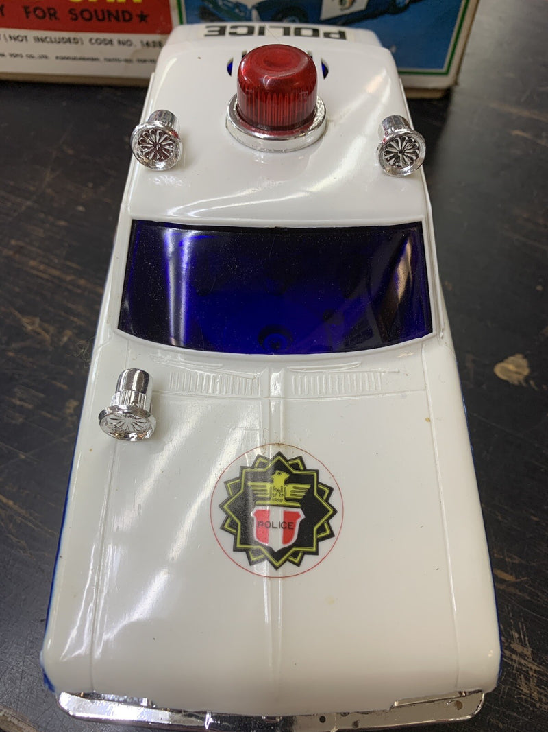 Vintage Battery Operated English Talking Police Car with Box