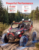 24V Electric Ride-On Car for Kids - 800W Remote Control Toddler Vehicle - Red Duo