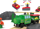 Remote-Controlled Battery-Powered Wooden Train Set
