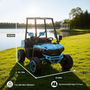 24V 4WD Blue Kids Golf Cart Ride-On with Remote Control, LED Lights, Sounds, and Two Seats