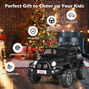 HoneyJoy 12V Black Electric Truck for Kids - 2-Seater Ride-On with Storage