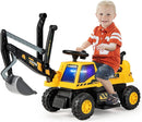 Excavator Ride-On Toy with Front Loader and Horn, Reversible Motion