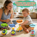 Press and Go Vehicle Playset for Toddlers - Set of 4 Cars for Ages 1-3