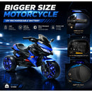 12V Battery Operated Kids' Ride-On Motorcycle with Illuminated Wheels