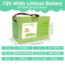 72V 40Ah Lithium Battery with Charger and 100A BMS