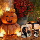 Battery-Operated Halloween Skull Flameless Candles with 6-Hour Timer - Set of 3