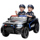 12V Licensed Black Dodge Police Car for Kids Ages 3-6 with Two Seats