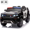 12V Battery Operated Police Car Ride-On for Kids with Flashing Lights