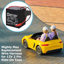 12V Ride-On Toy Battery Replacement Set - 5Ah with Harness & Dual Pin Connector