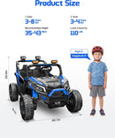 Blue 24V Remote-Controlled Ride-On Car for Children Aged 3-8
