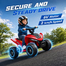 Qaba Red Kids Quad ATV with 6V Battery and Handlebar Controls
