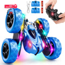 Zalneo Blue 4WD Remote Control Stunt Car with 360° Flip, 6.4 x 2.9 inches