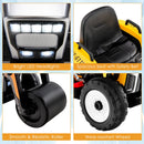 12V Electric Yellow Road Roller Ride-On Tractor with Remote Control, Music & LED Lights