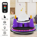 Purple 12V 360° Spinning Ride-On Bumper Car for Kids with Remote Control