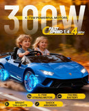 Blue 24V Electric 4WD Two-Seater Kids Ride-On Car Inspired by Lamborghini