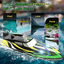 DEERC TX626 Kids' RC Boat, Speeds Over 20MPH, Capsize Recovery Feature, 24+ Minutes of Playtime