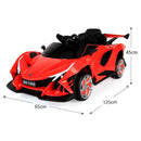Blue 12V Electric Ride-On Car for Kids with Remote Control, LED Lights, and Bluetooth